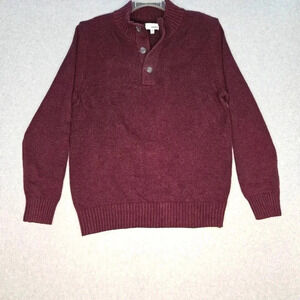 Sonoma Men's Burgundy Button Neck‎ Sweater Size Lg